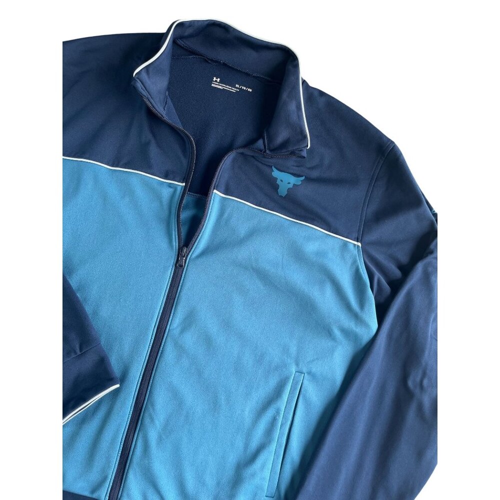 Under Armour Project Rock Mens full zip Blue Track Jacket XL